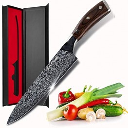 SanCook Chef Knife 8 Inch Kitchen Knife Sharp Professional Knife ,Chefs Knife Chopping Knife German High Carbon Stainless Steel 4116 Knives with Ergonomic Handle-Chef Gifts for Men Damascus pattern