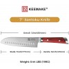 Santoku Knife 7 inch Kitchen Knife,Sharp Japanese Chef Knife,German High Carbon Stainless Steel Asian Knife with Ergonomic Pakkawood Handle- Keemake
