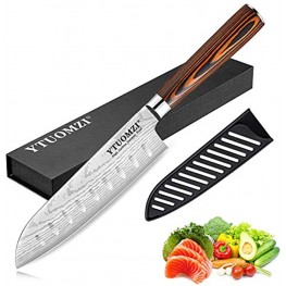 Santoku Knife with Sheath 7 Inch Japanese Classic Kitchen Knife German High Carbon Stainless Steel Chef's Knife for Home and Restaurant 7-inch Santoku Knife