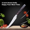 Steak Knife,5 inch Professional High Carbon Stainless Steel Steak Knives Serrated,Pakkawood Handle,Premium Kitchen Knife with Elegant Gift Box
