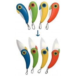 Unique Bird Folding Handle Survival Hunting Knife Kitchen Tool Colorful Vegetable Knives 4 Piece Premium Ceramic Camping Knives Set 4 Color
