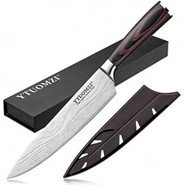 Ytuomzi Chef's Knife with Ergonomic Handle Professional Chef Knife 8 Inch Forged Ultra Sharp Kitchen Knife Made of German High Carbon Stainless Steel chef knife 8 inch