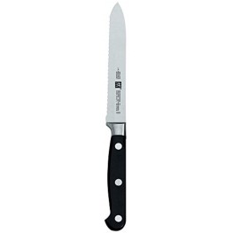 Zwilling  J.A. Henckels Professional S Serrated Utility Knife Kitchen Knife German Knife 5 Inch Stainless Steel Black