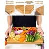 Bamboo Cutting Board 3-Piece Kitchen Chopping Board with Juice Groove and Handles Heavy Duty Serving Tray Wood Butcher Block and Wooden Carving Board,Large,Kikcoin