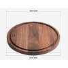 Befano Small Round Black Walnut Wood Cutting Board with Deep Juice Groove for Kitchen Charcuterie Board Serving Tray Circle Chopping Board for Meat Vegetables 10.5x0.75 Inches