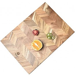 BILL.F Chopping Board Acacia Wood Kitchen Cutting Board with End-Grain Large Wooden Chopping Boards 18 by 13 by 1 Inch