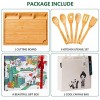 Boelley Large Organic Bamboo Cutting Board 17X13 with 6 Utensils and 1 canvas bag,Wooden Cutting Board set ,Chopping Board for Meat,Serving Tray with Built-In Compartments w Juice Groove & Handles