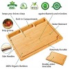 Boelley Large Organic Bamboo Cutting Board 17X13 with 6 Utensils and 1 canvas bag,Wooden Cutting Board set ,Chopping Board for Meat,Serving Tray with Built-In Compartments w Juice Groove & Handles