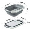 Collapsible Washing Up Bowl Innovations Multi Function Bowl Drying Rack Portable Cutting Board Retractable Drain Washing Basket Basin Vegetable Fruit Tray for for Camping Picnic Kitchen