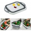 Collapsible Washing Up Bowl Innovations Multi Function Bowl Drying Rack Portable Cutting Board Retractable Drain Washing Basket Basin Vegetable Fruit Tray for for Camping Picnic Kitchen