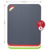 Dexas Heavy Duty Grippmat Flexible Cutting Board Set of Four 11.5 by 14 inches Gray Red White and Green