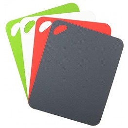 Dexas Heavy Duty Grippmat Flexible Cutting Board Set of Four 11.5 by 14 inches Gray Red White and Green