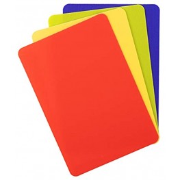 Dexas Mini Heavy Duty Grippmat Flexible Cutting Board Set of Four 5.5 x 8 inches Blue Green Yellow and Red