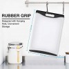 Extra Large Cutting Board 17.33 Plastic Cutting Board for Kitchen Dishwasher Chopping Board with Juice Grooves Kitchen Cutting Board with Easy Grip Handle Clear and Black,XL Kikcoin