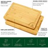 Extra Large Organic Bamboo Cutting Board with Juice Groove Kitchen Chopping Board for Meat Butcher Block Cheese and Vegetables XL 18 x 12