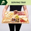 Happy Home- Extra Large Organic Bamboo Cutting Board Set 3 Built-In Compartment Juice Groove Side Handle Charcuterie Serving Tray Wooden Butcher Block Kitchen Wood Chopping Carving Boards