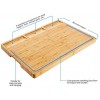 HHXRISE Large Organic Bamboo Cutting Board For Kitchen With Tray With 3 Built-In Compartments And Juice Grooves Heavy Duty Chopping Board Serving Tray Butcher Block Carving Board BPA Free