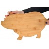 HOME-X Pig-Shaped Bamboo Reversible Cutting Board and Serving Tray Cheese Board Kitchen Tray or Fruit Platter-Natural Color-15 5 8 x 9 1 2 x 5 8