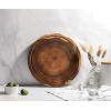 Linoroso Round Cutting Board Exquisite Non-Splicing Acacia Wood Cheese Board Reversible Round Dia. 12inch Charcuterie Board with Juice Groove Non-Exact Round Follow Actual Shape of wood