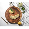 Linoroso Round Cutting Board Exquisite Non-Splicing Acacia Wood Cheese Board Reversible Round Dia. 12inch Charcuterie Board with Juice Groove Non-Exact Round Follow Actual Shape of wood
