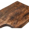 Main + Mesa Modern Boho Mango Wood Cutting Board with Handle for Chopping Cheese Boards or Charcuterie Serving Trays or Kitchen Decor Dark Finish Medium EC0695