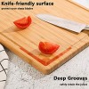 Optimal Bamboo Cutting Boards for Kitchen 2 Pieces Caperci Wood Chopping Board Set with Juice Groove for Meat Butcher Block Vegetables Cheese Serving Tray