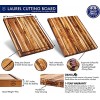 Sonder Los Angeles Large Teak Wood Cutting Board with Juice Groove Reversible 18x14x1.25 in Gift Box Included