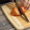 Timberr Large Organic Bamboo Cutting Board for Kitchen Wood Charcuterie Board Chopping Block Meat and Cheese Board 18 x 12 Inches