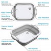 YZWDTGS Collapsible Cutting Board with Colander Foldable Multi-function Kitchen Plastic Silicone Dish Tub Fruits Vegetables Wash and Drain Sink Storage Basket Grey