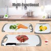ZVP Extra Large Cutting Board for Kitchen Set of 4 Plastic Chopping Boards with Knife Easy Grip Handle Juice Groove BPA Free Dishwasher Safe Non Slip Non Porous White Gray