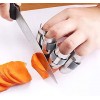 6 Pack Stainless Steel Finger Protector Finger Guard Chef Thumb Saver Safe Fingertip Covers Food Chopping Kitchen Tool for Slicing Cutting Dicing Vegetables Fruit Peeling