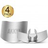Akkya Finger Guards for Cutting Stainless Steel Finger Protector for Knife Cutting Kitchen Tool Finger Guard for Food Chopping Cutting Avoid Hurting 4 Pack