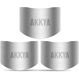 Akkya Finger Guards for Cutting Stainless Steel Finger Protector Kitchen Tool Chef Knife Cutting Finger Guard Knife for Food Chopping Cutting Avoid Hurting 3 Pack