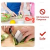 AUEAR 4 Pcs Finger Guards Stainless Steel Double Finger Protector for Cutting Knife Avoid Hurting Kitchen Tools Safe Chop Cut