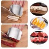 AUEAR 4 Pcs Finger Guards Stainless Steel Double Finger Protector for Cutting Knife Avoid Hurting Kitchen Tools Safe Chop Cut