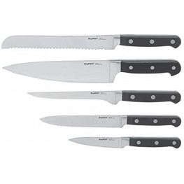 BergHOFF 5 Piece Contemporary Riveted Cutlery Set Black,