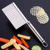 Crinkle Cutter Wavy Chopper Cut Knife Knife Vegetable Slicer Kitchen Gadget Cooking Tool Accessories Cutting Peeler Stainless Steel Wavy Edged