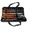 Natico 11 Piece BBQ Set Stainless Steel Wood