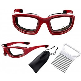 Onion Goggles Onion Holder Set Tear Free Anti Fog Anti Scratch One Size Fit All Stylish Glasses for Cutting and Cooking Onion Mask Cooking Goggles Purple
