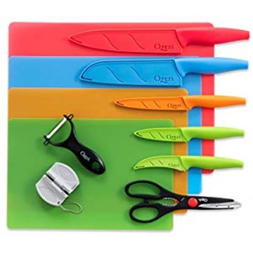 Ozeri Elite Chef 17-Piece Stainless Steel Knife & Cutting Mat Set in Color