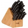 20 Slot Universal Knife Block: Shenzhen Knives Large Bamboo Wood Knife Block without Knives Countertop Butcher Block Knife Holder and Organizer with Wide Slots for Easy Kitchen Knife Storage