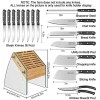 23 Slot Clear Knife Block Without Knives,Kitchen Knife Holder Organizer Stand Durable Bamboo Knife Dock Rack for Kitchen Cutlery Storage Accessories