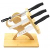 Bamboo Knife Block without Knives Warrior Shape Kitchen Knife Block Holder 7 Holes Knife Holder Standwithout Knives