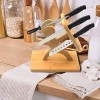 Bamboo Knife Block without Knives Warrior Shape Kitchen Knife Block Holder 7 Holes Knife Holder Standwithout Knives
