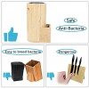 Bamboo Knife Block without Knives,Universal Kitchen Knife Holder Storage Organizer with Scissors Slot