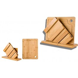 BAMBOO LAND BAMBOO Universal Knife Block with FREE Cutting Board Bamboo Knife Organizer Knife Holder Knife Organizer Countertop Knife Sharpener Holder Meat Cleaver Knife & Scissor Holder