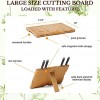 Bamboo Magnetic knife holder Large cutting board with juice grooves back stand,chopping block14.5x 10 Meats,Vegetables,Bread,Cheese,Knife block Storage rackWithout Knives