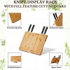 Bamboo Magnetic knife holder Large cutting board with juice grooves back stand,chopping block14.5x 10 Meats,Vegetables,Bread,Cheese,Knife block Storage rackWithout Knives