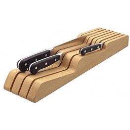 FEOOWV In Drawer Knife Organizer Kitchen Wooden Knives Block Holder Can Holds 9 Knives