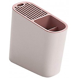 Kitchen Utensil Holder Knife Block with Drainboard Countertop Slot Organizer for Knives and Scissors Space Saver Tool Storage – PlasticColor Square Pink